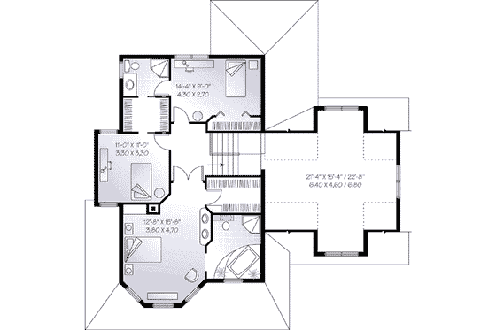 Floor Plan - Upper Floor for Victorian House Plan #23-601 - 3 bed, 2.5 bath