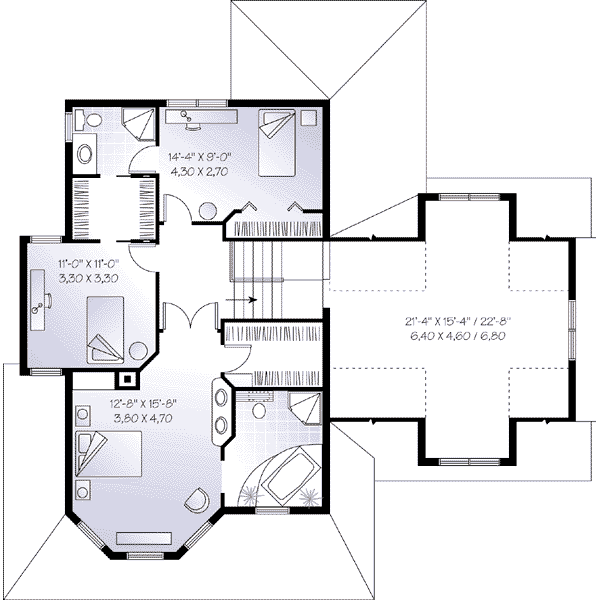 Architectural House Design - Victorian Floor Plan - Upper Floor Plan #23-601
