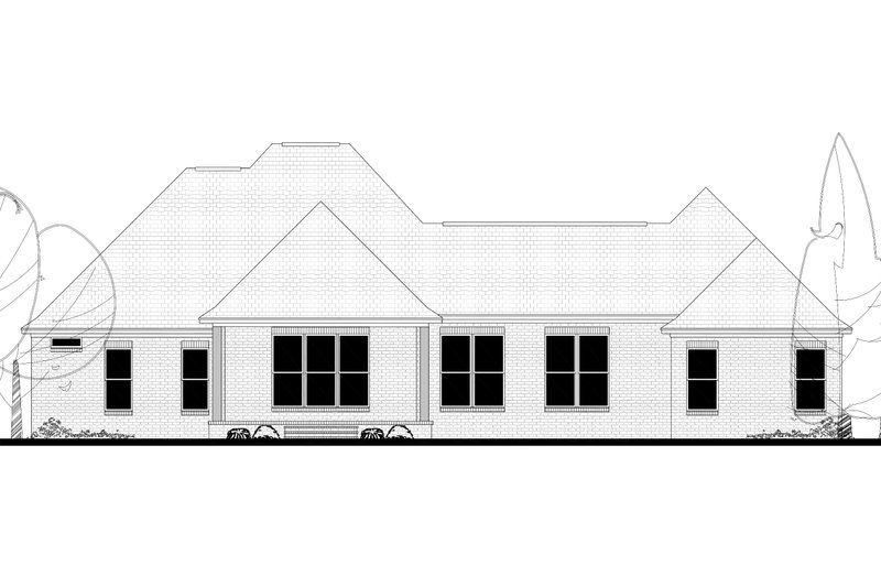Home Plan - Exterior - Rear Elevation for European House Plan #430-130 - 4 bed, 3.5 bath