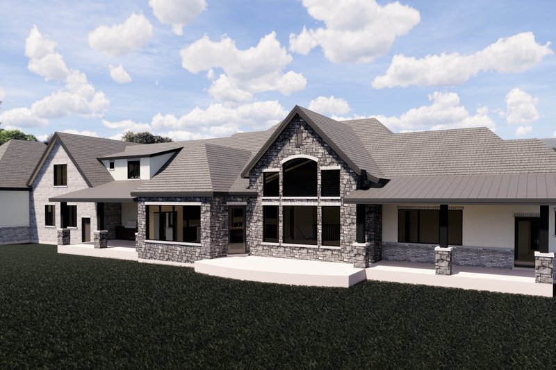 Architectural House Design - Exterior - Rear Elevation for European House Plan #920-113 - 3 bed, 3.5 bath