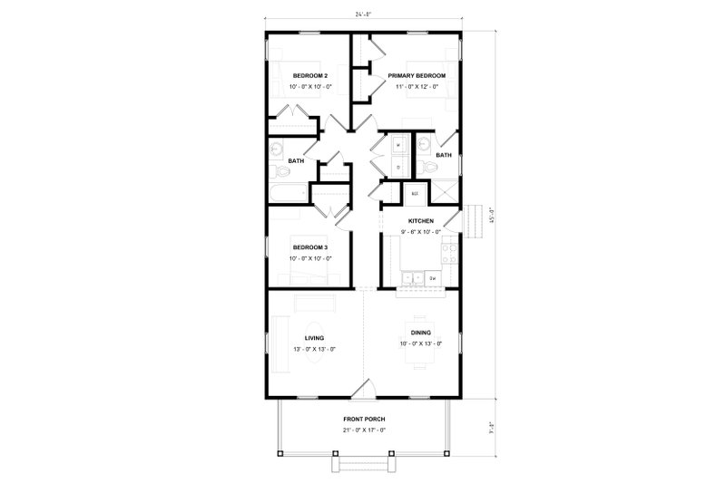 Dream House Plan - Floor Plan - Main Floor for Craftsman House Plan #936-24 - 3 bed, 2 bath