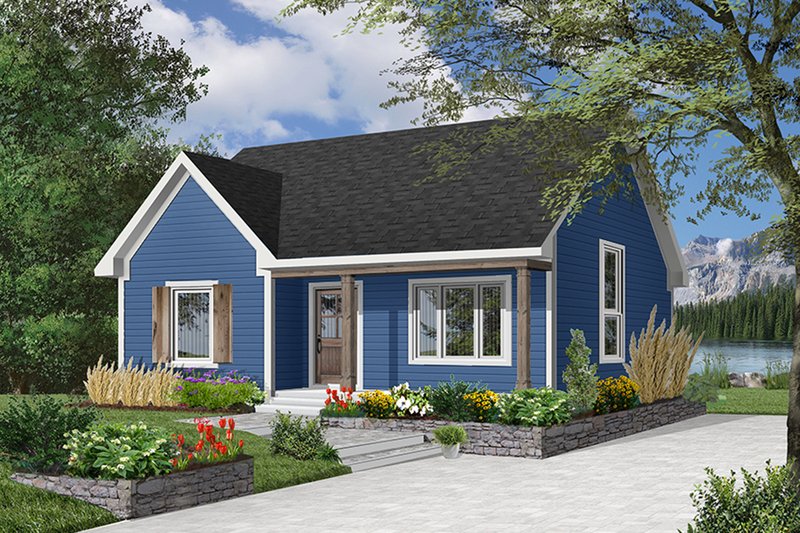 Home Plan - Exterior - Front Elevation 8 for Cottage House Plan #23-609 - 2 bed, 1 bath