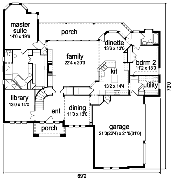 House Design - European Floor Plan - Main Floor Plan #84-412