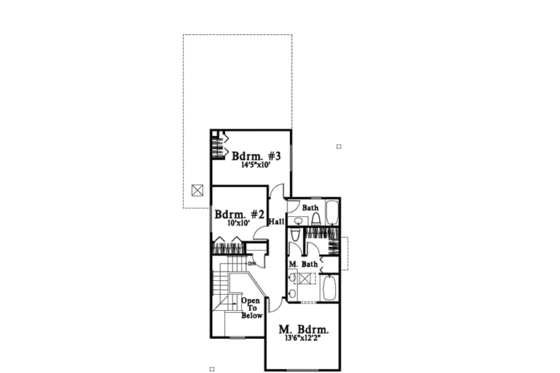 Floor Plan - Upper Floor for Traditional House Plan #78-105 - 3 bed, 2.5 bath