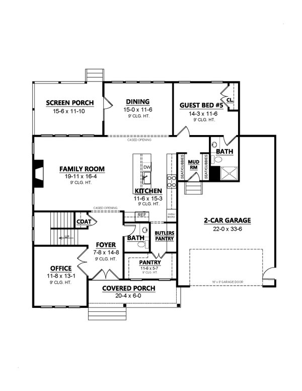 House Design - Farmhouse Floor Plan - Main Floor Plan #1080-6