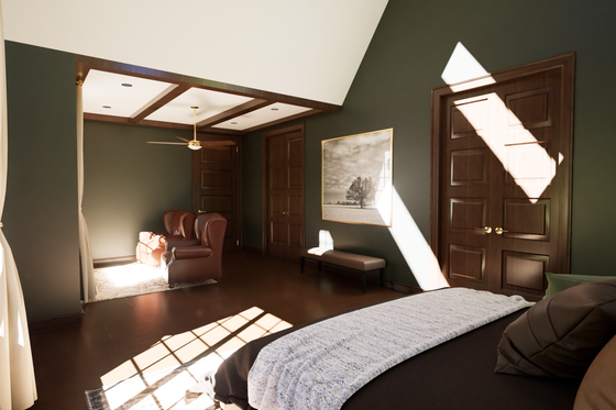 Interior - Master Bedroom 1 for European House Plan #1116-20 - 5 bed, 3.5 bath