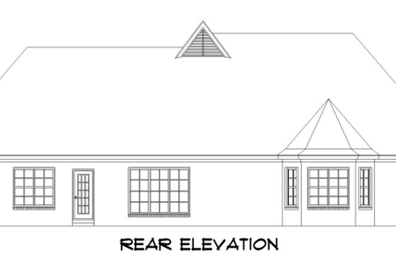 Exterior - Rear Elevation for European House Plan #424-174 - 3 bed, 2 bath