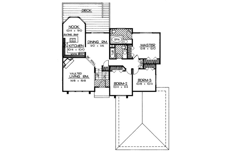 House Blueprint - Floor Plan - Main Floor for Traditional House Plan #90-402 - 5 bed, 3 bath