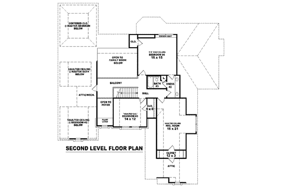Floor Plan - Upper Floor for European House Plan #81-1261 - 4 bed, 3.5 bath