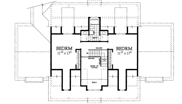 Architectural House Design - Southern Floor Plan - Upper Floor Plan #72-453