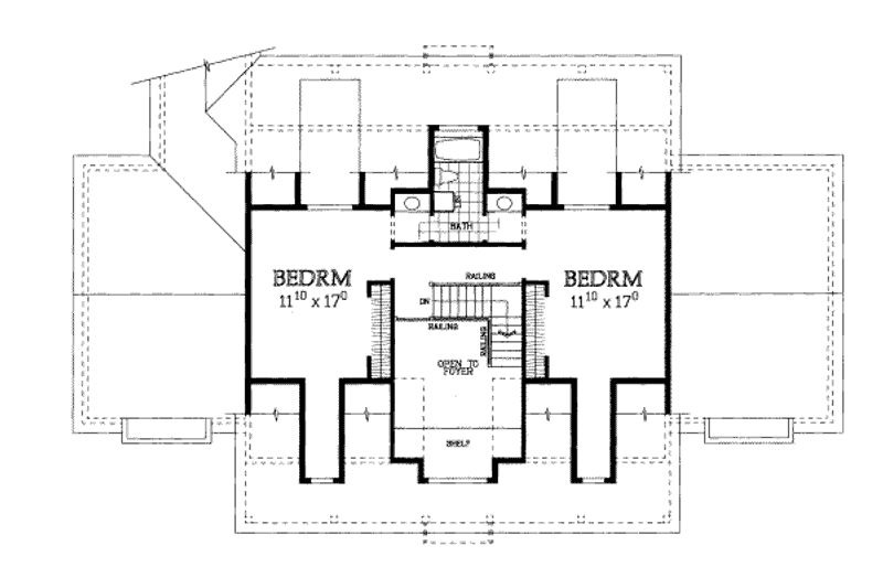 Home Plan - Floor Plan - Upper Floor for Southern House Plan #72-453 - 4 bed, 3 bath