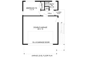 Floor Plan - Main Floor for Southern House Plan #932-1294 - 3 bed, 2 bath