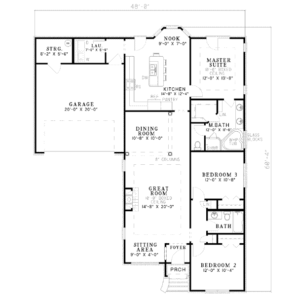 House Design - Traditional Floor Plan - Main Floor Plan #17-1001