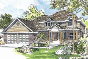 Country Exterior - Front Elevation Plan #124-446