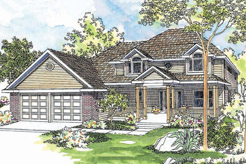 Architectural House Design - Country Exterior - Front Elevation Plan #124-446