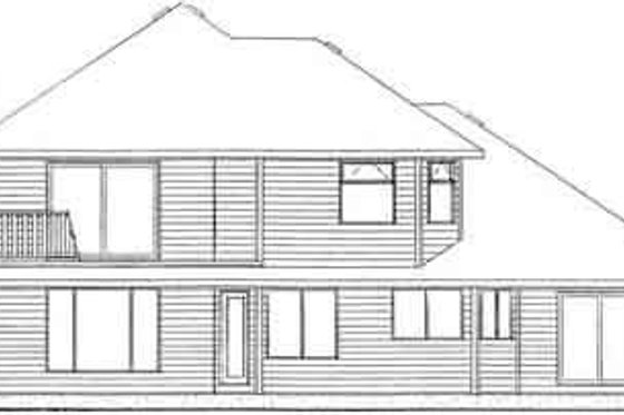 Exterior - Rear Elevation House Plan #126-117 - 3 bed, 2.5 bath