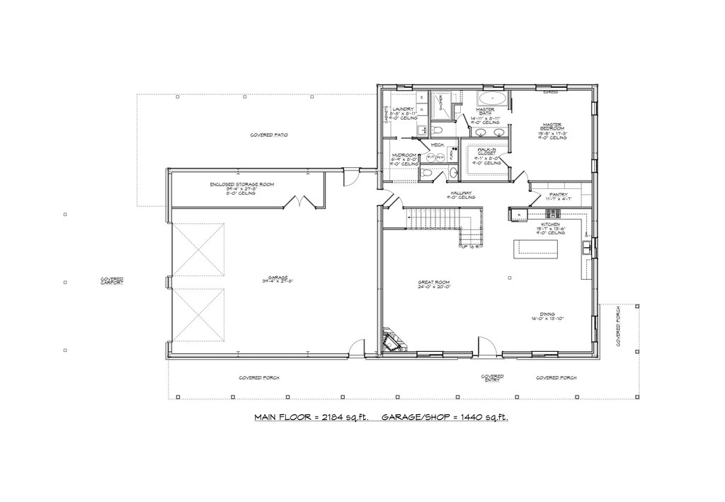 Country Style House Plan - 3 Beds 2.5 Baths 3340 Sq/Ft Plan #1084-11 ...