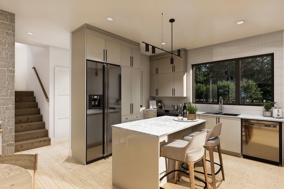 Interior - Kitchen 1 for Modern House Plan #23-2831 - 2 bed, 2 bath