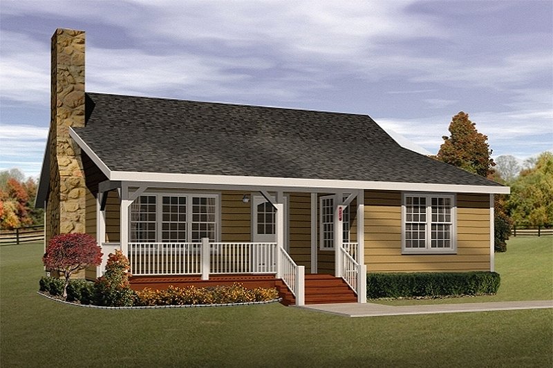 Cabin Style House Plan - 2 Beds 1 Baths 1143 Sq/Ft Plan #22-117
