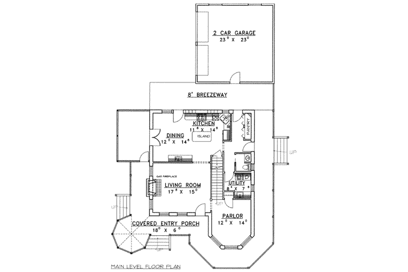 Home Plan - Floor Plan - Main Floor 1 for European House Plan #117-136 - 3 bed, 3 bath