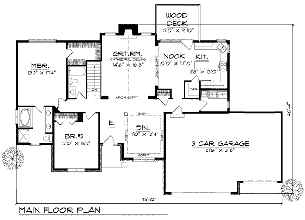 Dream House Plan - European Floor Plan - Main Floor Plan #70-782