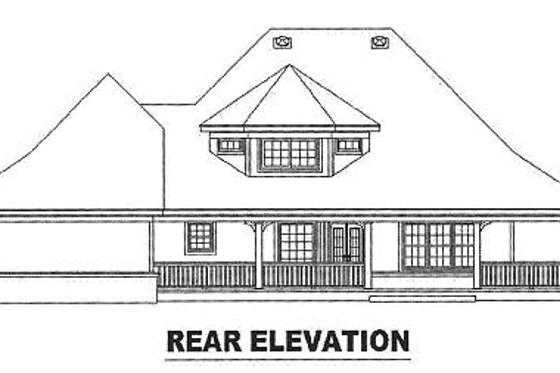 Exterior - Rear Elevation for Country House Plan #81-1456 - 3 bed, 3.5 bath