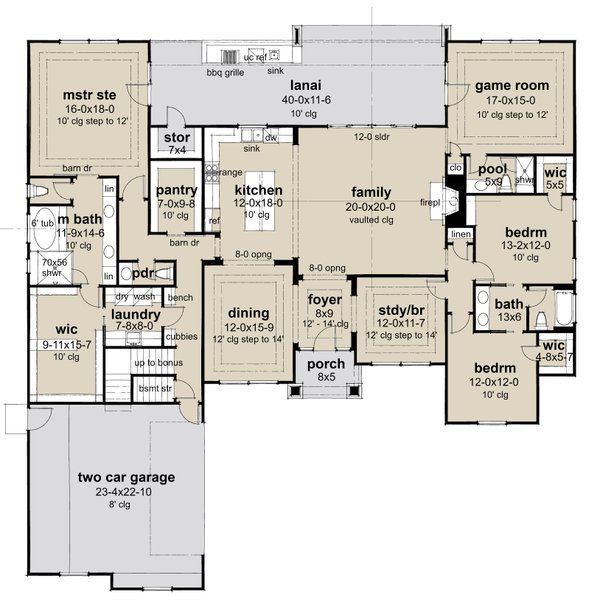 Farmhouse Floor Plan - Main Floor Plan #120-284