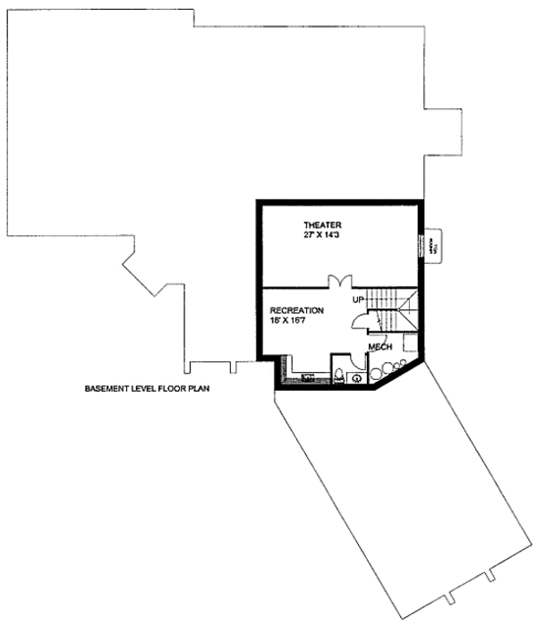 Ranch Floor Plan - Lower Floor Plan #117-738