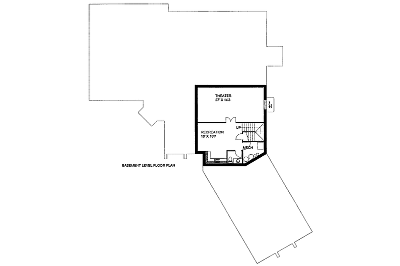 Home Plan - Floor Plan - Lower Floor for Ranch House Plan #117-738 - 2 bed, 3.5 bath