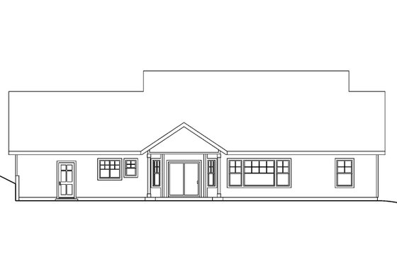 Exterior - Rear Elevation for Craftsman House Plan #124-628 - 3 bed, 2.5 bath