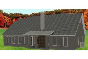 Exterior - Rear Elevation for European House Plan #408-103 - 3 bed, 3 bath