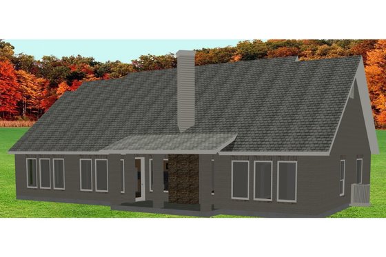 Exterior - Rear Elevation for European House Plan #408-103 - 3 bed, 3 bath