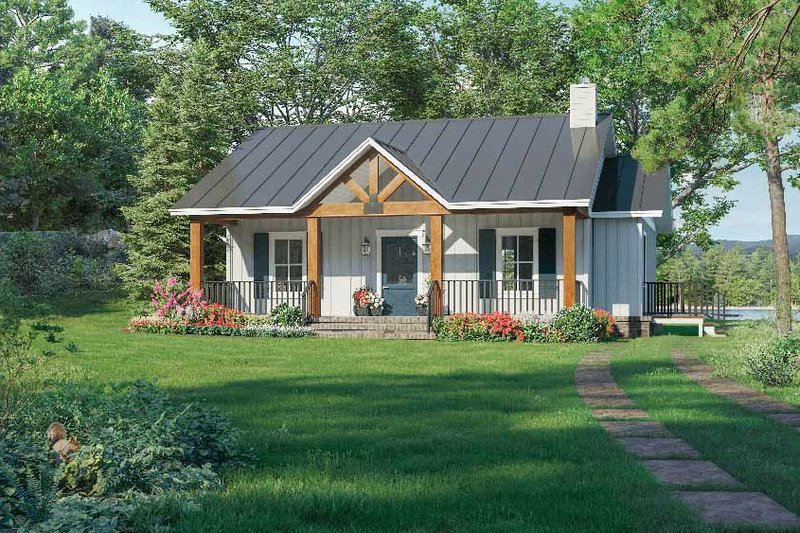 Country Style House Plan - 1 Beds 1.5 Baths 904 Sq/Ft Plan #21-465