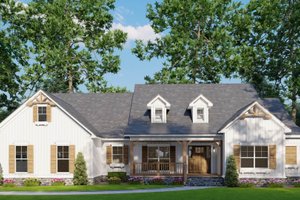 House Blueprint - Exterior - Front Elevation for Farmhouse House Plan #923-424 - 4 bed, 2.5 bath