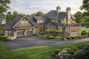 Craftsman Exterior - Rear Elevation Plan #928-185