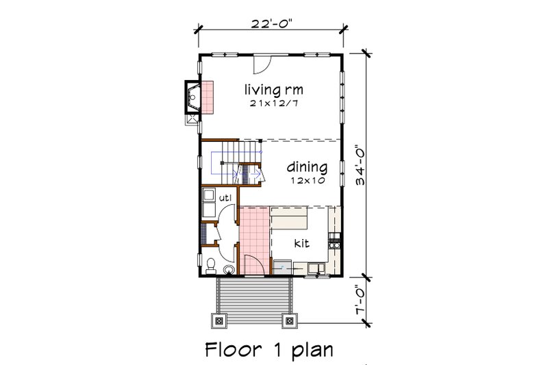 Dream House Plan - Floor Plan - Main Floor for Craftsman House Plan #79-295 - 3 bed, 2.5 bath