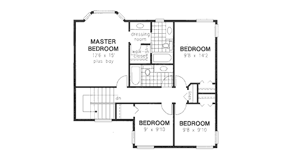 Dream House Plan - Traditional Floor Plan - Upper Floor Plan #18-9101