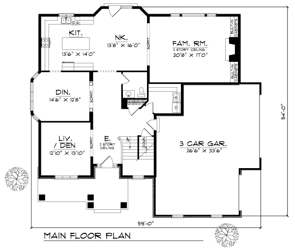 Home Plan - Mediterranean Floor Plan - Main Floor Plan #70-498