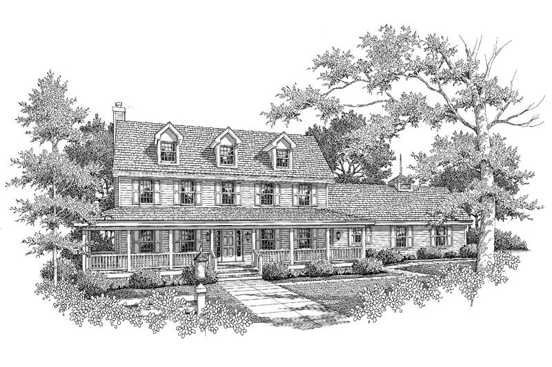 Home Plan - Exterior - Front Elevation 3 for Southern House Plan #57-720 - 4 bed, 2.5 bath