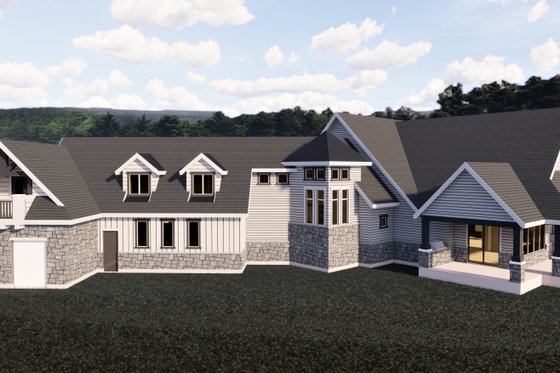 Exterior - Front Elevation 3 for Craftsman House Plan #920-98 - 6 bed, 6 bath