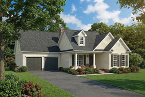 Architectural House Design - Exterior - Front Elevation for Traditional House Plan #17-1004 - 3 bed, 2 bath