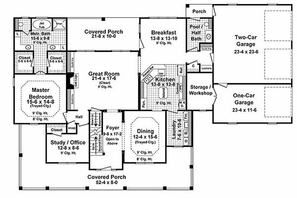 House Design - Country Floor Plan - Main Floor Plan #21-323