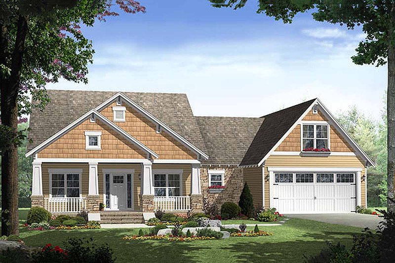 Home Plan - Craftsman style home, elevation