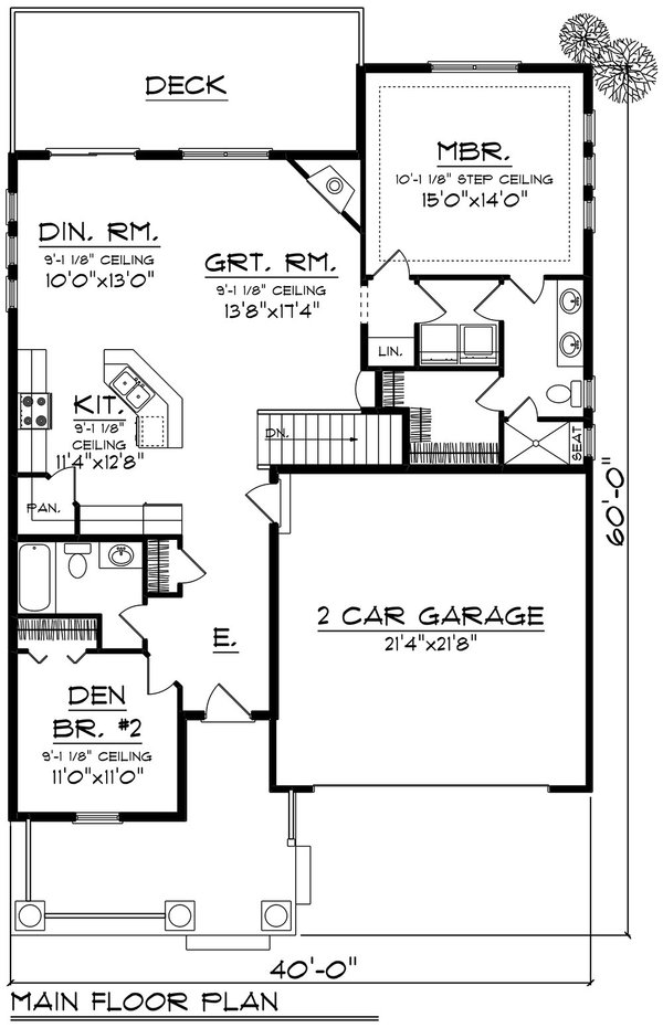 Craftsman Floor Plan - Main Floor Plan #70-1512