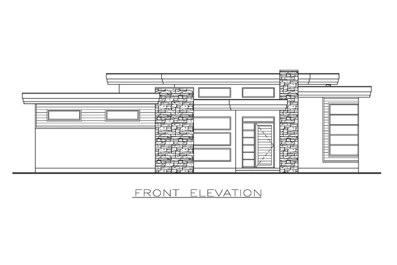 Dream House Plan - Exterior - Front Elevation 4 for Modern House Plan #1100-10 - 2 bed, 2 bath