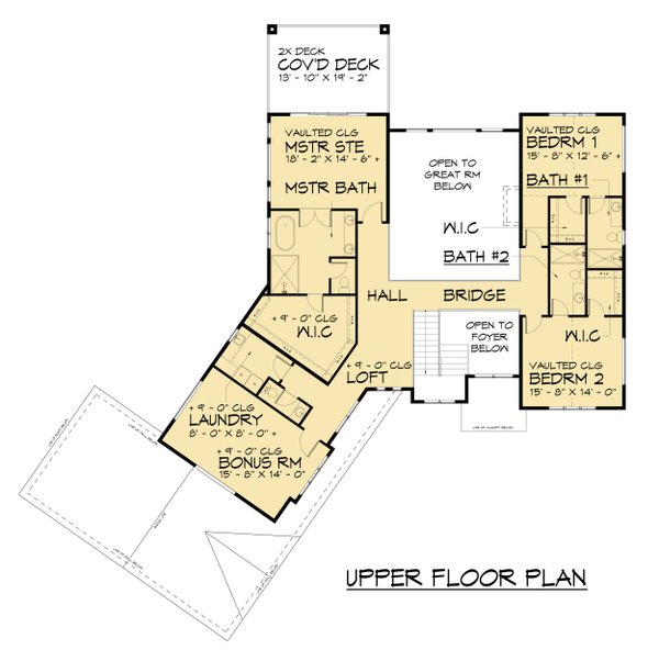 Farmhouse Floor Plan - Upper Floor Plan #1066-285