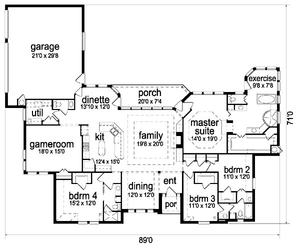 Traditional Floor Plan - Main Floor Plan #84-397