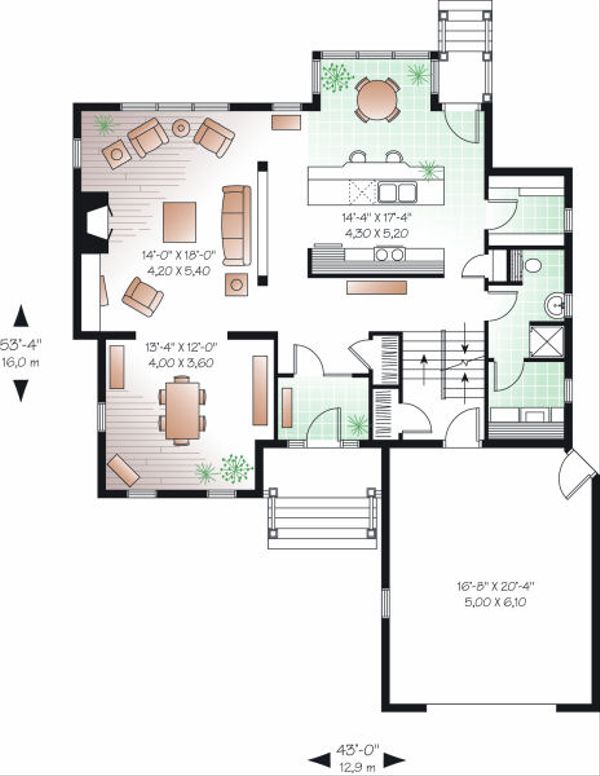 Architectural House Design - Farmhouse Floor Plan - Main Floor Plan #23-722