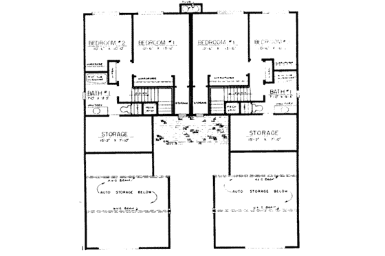 Floor Plan - Upper Floor for Contemporary House Plan #303-234 - 2 bed, 1.5 bath