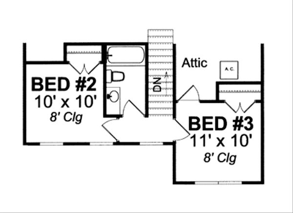 Architectural House Design - Country Floor Plan - Upper Floor Plan #513-2056